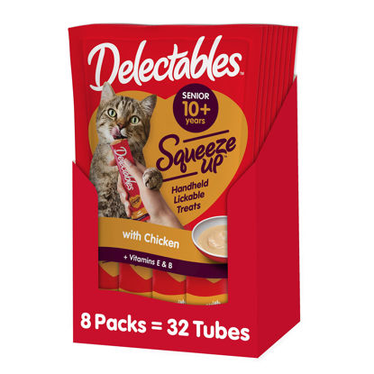 Picture of Hartz Delectables Squeeze Up Senior 10+ Interactive Lickable Wet Cat Treats 4 Count (Pack of 8)