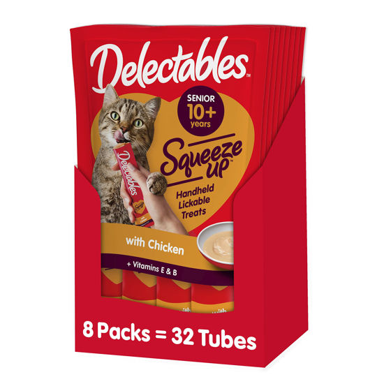 Picture of Hartz Delectables Squeeze Up Senior 10+ Interactive Lickable Wet Cat Treats 4 Count (Pack of 8)