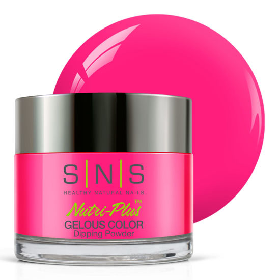 Picture of SNS Nail Dip Powder, Gelous Color Dipping Powder - She's Superfly (Pink/Glow) - Long-Lasting Dip Powder Nail Color Lasts 14 Days - Low Odor & No UV Lamp Required - 1.5 oz