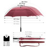 Picture of G4Free 62 Inch Large Automatic Open Golf Umbrella Extra Oversize Double Canopy Vented Windproof Stick Umbrellas Waterproof (Wine Red)