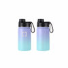 Picture of IRON °FLASK Camping & Hiking Hydration Flask, Wide Mouth, 3 Spout Lids, Stainless Steel Outdoor Water Bottle, Double Walled, Insulated Thermos, Metal Canteen - Cotton Candy, 14 Oz