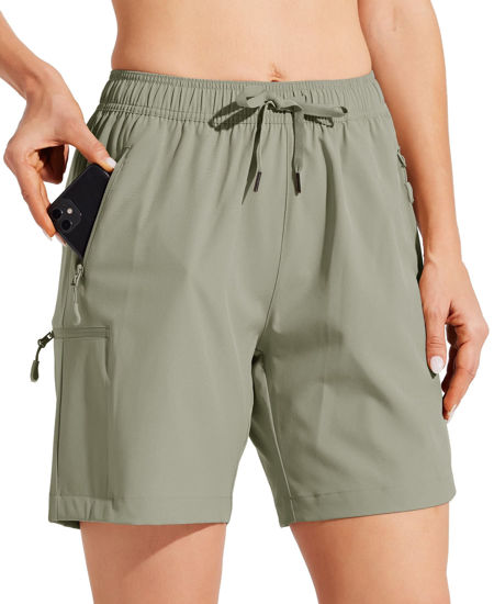 Picture of Willit Women's Shorts Hiking Cargo Shorts Quick Dry Golf Active Athletic Shorts 7" Lightweight Summer Shorts with Pockets Sage Green XXL