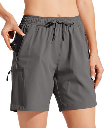 Picture of Willit Women's Shorts Hiking Cargo Shorts Quick Dry Golf Active Athletic Shorts 7" Lightweight Summer Shorts with Pockets Dark Gray XXL