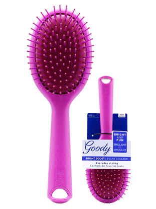 Picture of Goody Bright Boost Hair Brush - For All Hair Types - Pain-Free Hair Accessories for Women, Men, Boys, and Girls, Assorted Colors, (Pack of 1)