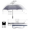 Picture of G4Free 54 Inch Semi-Automatic Open Golf Umbrella Extra Large Oversize Windproof Double Canopy Vented Waterproof Stick Umbrellas Gray