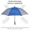 Picture of G4Free 54 Inch Automatic Open Golf Umbrella Windproof Extra Large Oversize Double Canopy Vented Windproof Waterproof Stick Umbrellas for Men And Womens (Sapphire/Gray)