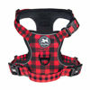 Picture of PoyPet No Pull Dog Harness, [Release at Neck] Reflective Adjustable No Choke Pet Vest with Front & Back 2 Leash Attachments, Soft Control Training Handle, Plaid(Checkered Red, XL)