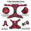 Picture of PoyPet No Pull Dog Harness, [Release at Neck] Reflective Adjustable No Choke Pet Vest with Front & Back 2 Leash Attachments, Soft Control Training Handle, Plaid(Checkered Red, XL)