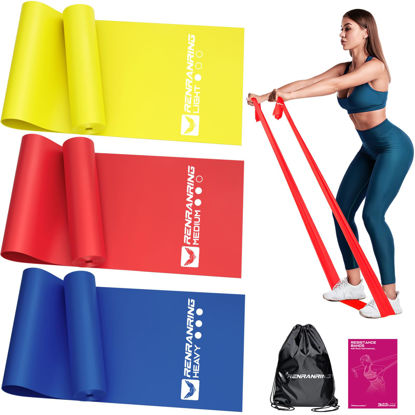 Picture of Resistance Bands for Working Out, Exercise Bands for Physical Therapy, Stretch, Recovery, Pilates, Rehab, Strength Training and Yoga Starter Set