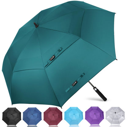 Picture of ZOMAKE Automatic Open Golf Umbrella 62 Inch - Extra Large Golf Umbrellas Double Canopy Vented Windproof Oversize Stick Umbrella for Men(Lake Blue)