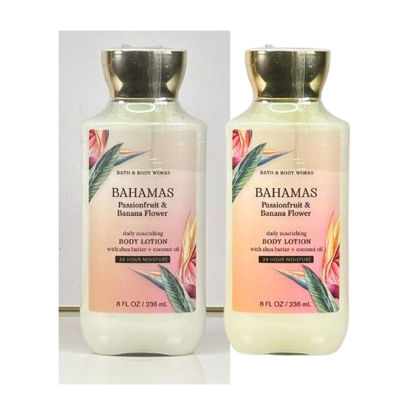 Picture of Bath & Body Works Body Lotion Pack of 2, 8oz Each (Bahamas Passionfruit Banana Flower)