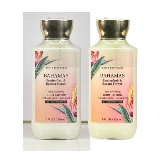 Picture of Bath & Body Works Body Lotion Pack of 2, 8oz Each (Bahamas Passionfruit Banana Flower)