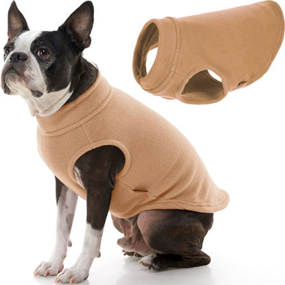 Picture of Gooby Stretch Fleece Vest Dog Sweater - Sand, 2X-Large - Warm Pullover Fleece Dog Jacket - Winter Dog Clothes for Small Dogs Boy or Girl - Dog Sweaters for Small Dogs to Dog Sweaters for Large Dogs