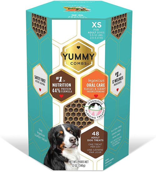 Picture of Yummy Combs Dog Dental Treat - Extra Small - Protein Formula - 12oz Carton