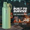 Picture of IRON °FLASK Camping & Hiking Hydration Flask, Wide Mouth, 3 Spout Lids, Stainless Steel Outdoor Water Bottle, Double Walled, Insulated Thermos, Metal Canteen - Sage, 40 Oz