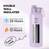 Picture of IRON °FLASK Sports Water Bottle - Wide Mouth with 3 Spout Lids - Stainless Steel Gym & Outdoor Bottles for Men, Women & Kids - Double Walled, Insulated Thermos, Metal Canteen - Lavender, 40 Oz