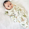 Picture of LifeTree Muslin Swaddle Blankets Neutral, Baby Swaddling Wrap Nursery Blanket for Boys & Girls Neutral, Soft 70% Viscose from Bamboo and 30% Cotton, Large 47 x 47 inches, Sea Turtle & Dinosaur