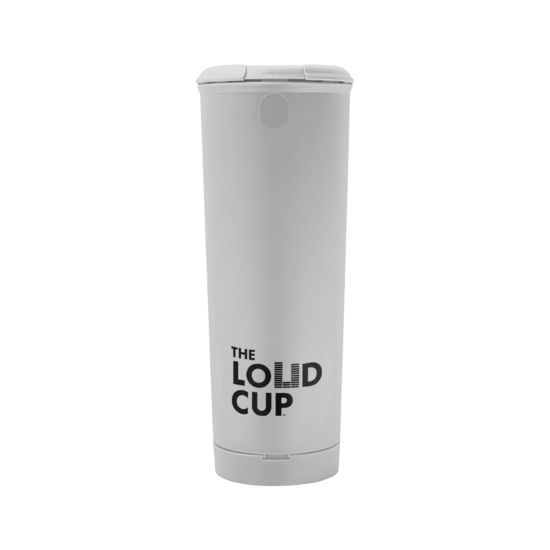 Picture of The LoudCup 20 oz Tumbler + Integrated Stadium Horn (Owl Grey) - Reusable Water Bottle for Sports Fans - Worlds Loudest Cup for Noisy Fans on Game Day & Tailgating