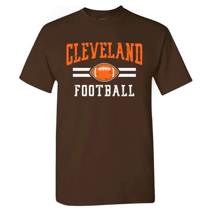 Picture of Cleveland Football Men's Vintage Fan T-Shirt (Brown T-Shirt, 2XL)