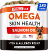 Picture of StrellaLab Omega 3 for Dogs - (180Ct) Fish Oil Treats - Allergy & Itch Relief Skin&Coat Supplement - Dry Itchy Skin, Shedding, Hot Spots Treatment, Anti Itch - Pet Salmon Oil Chews - Chicken Flavor