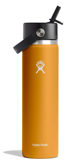 Picture of Hydro Flask 24 Oz Wide Mouth Flex Straw Cap Fossil