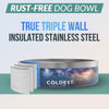 Picture of Coldest Dog Bowl - Anti Rust Metal & Non Slip Dog Bowls Large, Spill Proof Heavy Duty 3 Layers Insulated Dog Bowl - Food and Water Bowl for Dogs, Cats & Pets, Dishwasher Safe (42 oz, Into The Beyond)