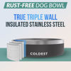 Picture of Coldest Dog Bowl - Anti Rust Metal & Non Slip Dog Bowls Large, Spill Proof Heavy Duty 3 Layers Insulated Dog Bowl - Food and Water Bowl for Dogs, Cats & Pets, Dishwasher Safe (42 oz, Stealth Black)