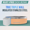 Picture of Coldest Dog Bowl - Anti Rust Metal & Non Slip Dog Bowls Large, Spill Proof Heavy Duty 3 Layers Insulated Dog Bowl - Food and Water Bowl for Dogs, Cats & Pets, Dishwasher Safe (42 oz, Sahara Peach)