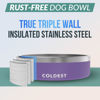 Picture of Coldest Dog Bowl - Anti Rust Metal & Non Slip Dog Bowls Large, Spill Proof Heavy Duty 3 Layers Insulated Dog Bowl - Food and Water Bowl for Dogs, Cats & Pets, Dishwasher Safe (42 oz, Galaxy Purple)