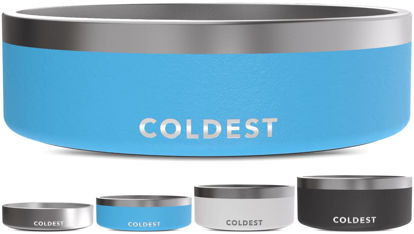 Picture of Coldest Dog Bowl - Anti Rust Metal & Non Slip Dog Bowls Large, Spill Proof Heavy Duty 3 Layers Insulated Dog Bowl - Food and Water Bowl for Dogs, Cats & Pets, Dishwasher Safe (42 oz, Celestial Blue)