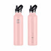 Picture of IRON °FLASK Camping & Hiking Hydration Canteens - 3 Lids (Narrow Straw Lid) Leak Proof Vacuum Insulated Stainless Steel - Hot & Cold Double Walled Sports Water Bottle - Rose, 20 Oz