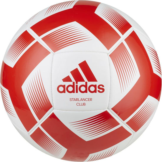 Picture of adidas Unisex Starlancer Club Soccer Ball, White/Red, 4