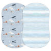 Picture of Sorrel + Fern 2-Pack Fitted Bassinet Sheets (Watercolor Airplanes and Clouds) - Buttery Soft Cotton Blend for Standard Bassinet