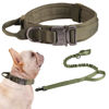 Picture of Tactical Dog Collar and Leash Set Tactical Dog Collar with Handle Bungee Leash Adjustable Military Training Nylon Collar Dog Training Collar Leash Set with Control Handleand Metal Buckle （Green S