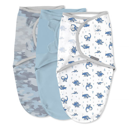 Picture of SwaddleMe by Ingenuity Original Swaddle - Size Small/Medium, 0-3 Months, 3-Pack (Dino)