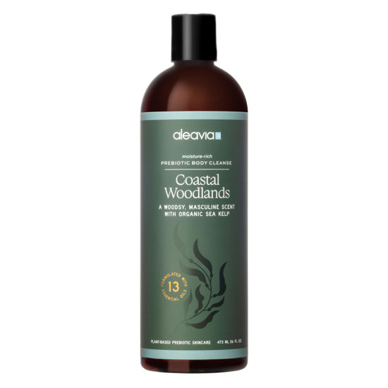 Picture of Aleavia Coastal Woodlands Mens Body Cleanse - Organic & All-Natural Prebiotic Body Wash for Men, Woodsy Notes Scented with 13 Essential Oils, - Nourish Your Skin Microbiome - 16 Oz.