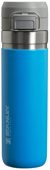 Picture of Stanley Quick Flip GO Water Bottle 24 OZ | Push Button Lid | Leakproof & Packable for Travel & Sports | Insulated Stainless Steel | BPA-Free | Azure