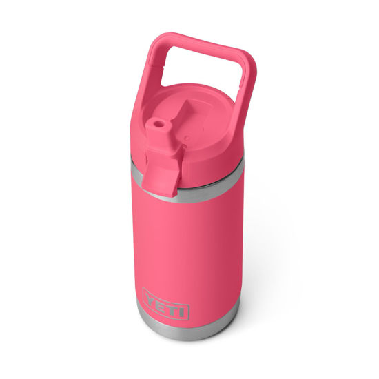 Picture of YETI Rambler Jr. 12 oz Kids Bottle, with Straw Cap, Tropical Pink