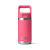 Picture of YETI Rambler Jr. 12 oz Kids Bottle, with Straw Cap, Tropical Pink