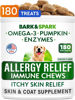 Picture of BARK&SPARK Dog Allergy Relief Chews (180 Immune Treats) - Anti-Itch Skin & Coat Supplement - Omega 3 Fish Oil - Itchy Skin Relief Treatment Pills - Itching&Paw Licking - Dry Skin & Hot Spots