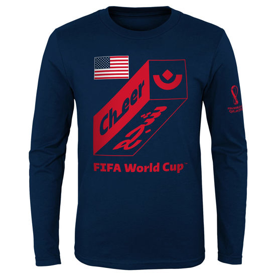 Picture of Outerstuff Mens FIFA World Cup Penalty Long Sleeve Tee, Navy, XX-Large