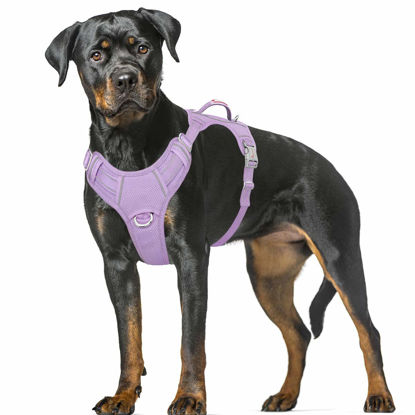 Picture of BARKBAY No Pull Dog Harness Large Step in Reflective Dog Harness with Front Clip and Easy Control Handle for Walking Training Running with ID tag Pocket(Violet Purple,XL)