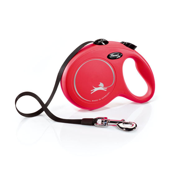 Picture of FLEXI® New Classic Retractable Dog Leash (Tape), Ergonomic, Durable and Tangle Free Pet Walking Leash for Dogs, 16 ft, Large, Red