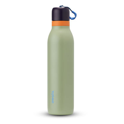 Picture of Owala FreeSip Twist Insulated Stainless Steel Water Bottle with Straw for Sports and Travel, BPA-Free, 24-oz, Blue/Green (Camo Cool)