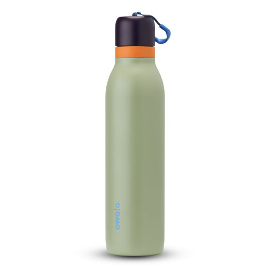 Picture of Owala FreeSip Twist Insulated Stainless Steel Water Bottle with Straw for Sports and Travel, BPA-Free, 24-oz, Blue/Green (Camo Cool)