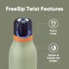 Picture of Owala FreeSip Twist Insulated Stainless Steel Water Bottle with Straw for Sports and Travel, BPA-Free, 24-oz, Blue/Green (Camo Cool)