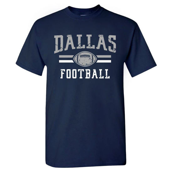 Picture of Dallas Retro Football Fans Vintage Men's T-Shirt (Navy T-Shirt, 5XL)