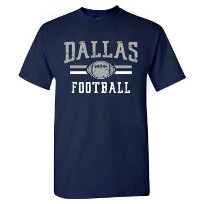 Picture of Dallas Retro Football Fans Vintage Men's T-Shirt (Navy T-Shirt, 4XL)