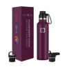 Picture of IRON °FLASK Camping & Hiking Hydration Canteens - 3 Lids (Narrow Spout Lid) Leak Proof Vacuum Insulated Stainless Steel - Hot & Cold Double Walled Sports Water Bottle - Burgundy, 24 Oz