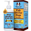 Picture of Natural Dog Company Wild Alaskan Fish Oil for Dogs and Cats (16oz) - Blend of Wild Salmon & Pollock Oil - Omega 3 EPA & DHA - Reduces Shedding, Nourishes Skin, Coat & Joints, Fish Oil for Cats